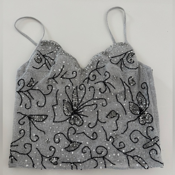 La Perla Vintage Silver and Black Embellished corset - Picture 3 of 13